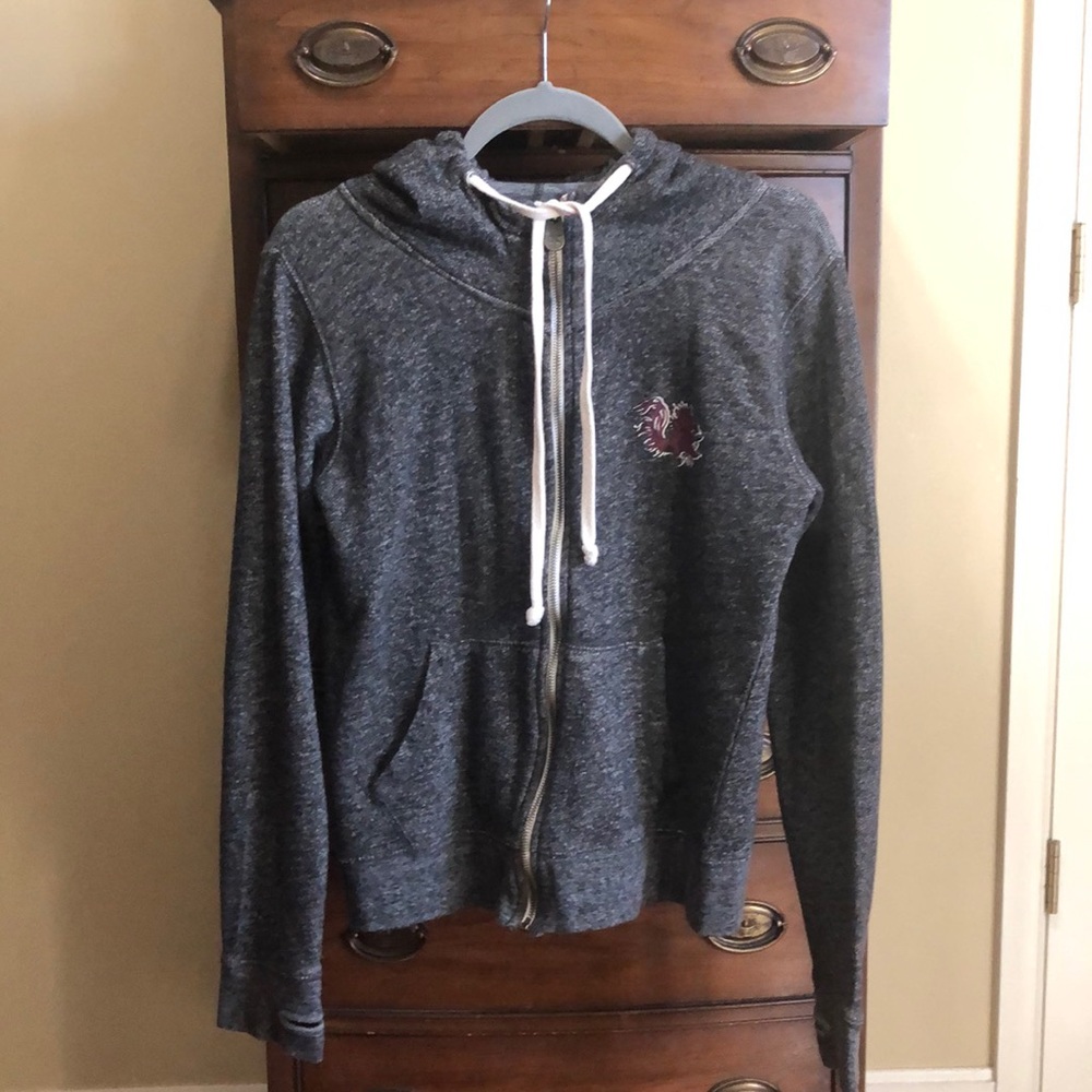Grey SouthCarolina Gamecocks full length zip sweatshirt